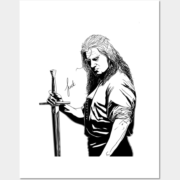 The Witcher, Geralt of Rivia: with inspirational quote “fuck” Wall Art by Art of Arklin